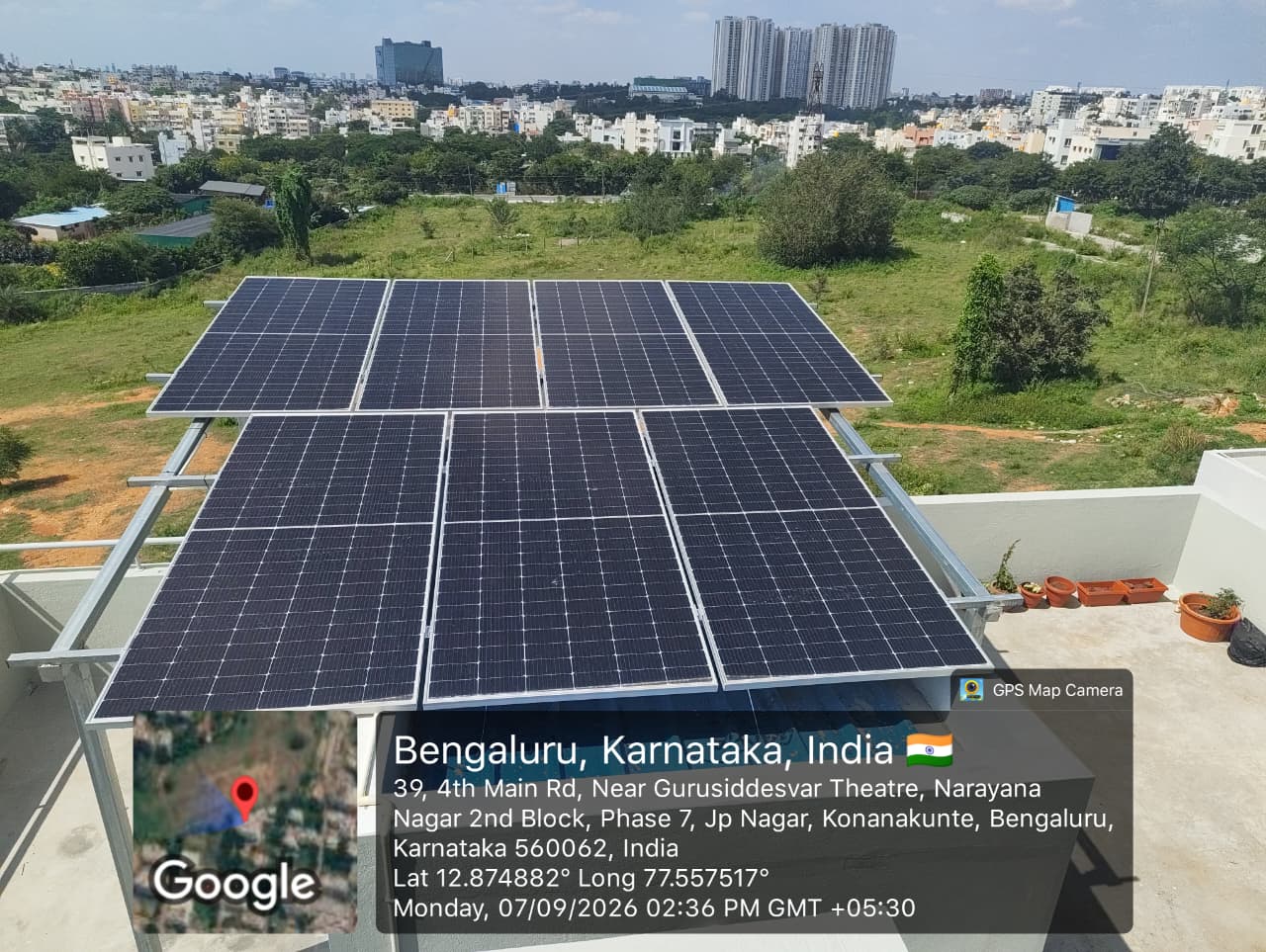 Konanakunte rooftop solar installation in Bengaluru